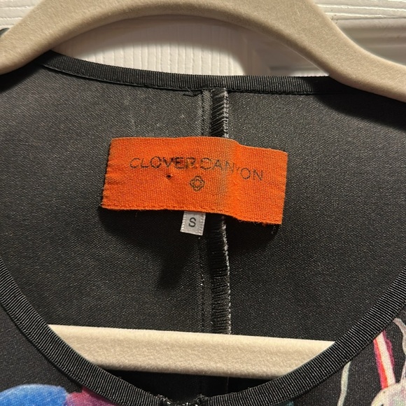 Clover Canyon Zip Front Neoprene Scuba Dress S Rainbow Floral - Picture 2 of 6